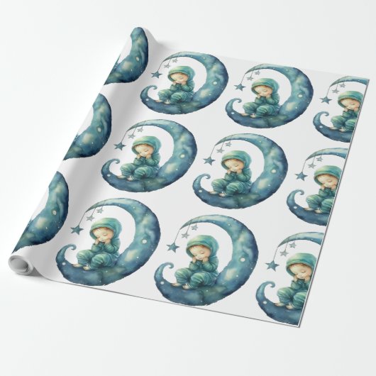 愛らしい男の赤ちゃん包装紙 ラッピングペーパー (アンロールド)