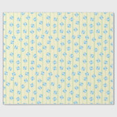 愛らしい男の赤ちゃん足ブルーパターンシャワー ラッピングペーパー (フラット)