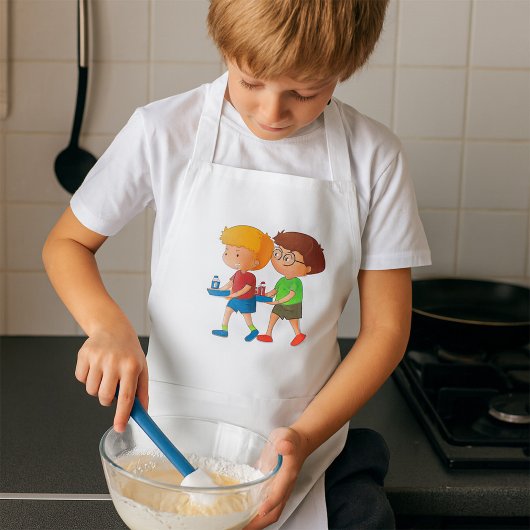 愛らしい男運の子のお盆 スタンダードエプロン