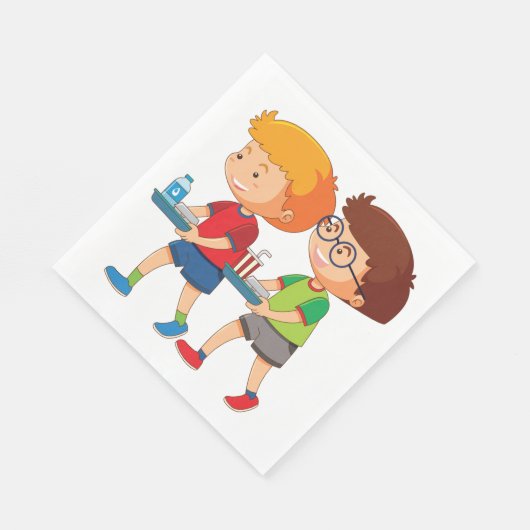 愛らしい男運の子のお盆 スタンダードランチョンナプキン (角)