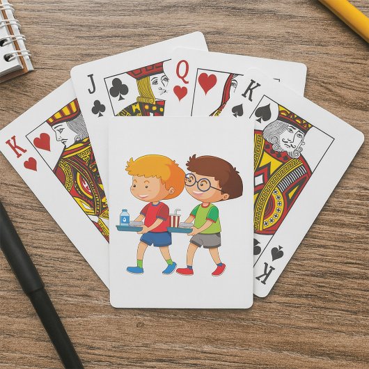 愛らしい男運の子のお盆 トランプ