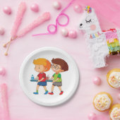 愛らしい男運の子のお盆 ペーパープレート (パーティー)