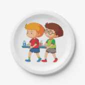 愛らしい男運の子のお盆 ペーパープレート (正面)