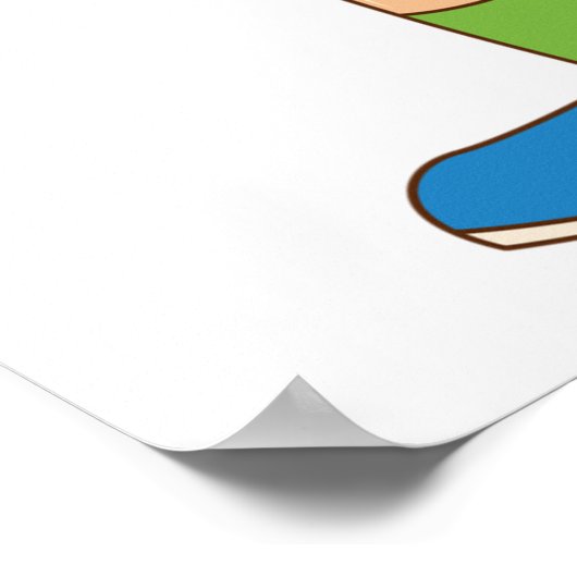 愛らしい男運の子のお盆 ポスター (角)