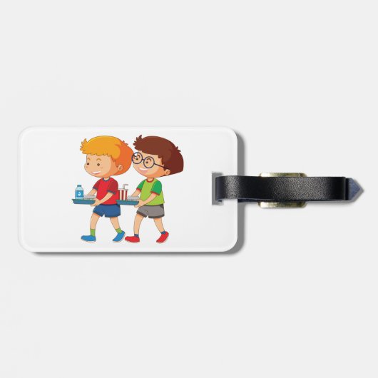 愛らしい男運の子のお盆 ラゲッジタグ (裏面横)