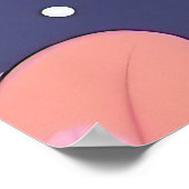 愛らしい白いベビーユニコーンと花 ポスター (角)