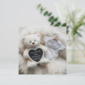 愛らしい白い妊娠の発表 招待状 (スタンド正面)