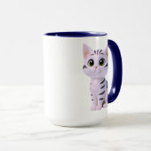 愛らしい白い縞模様の子猫 マグカップ (正面右)