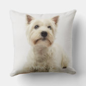 愛らしい白い西ハイランドテリア クッション (裏面)