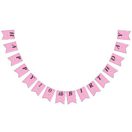 愛らしい白い誕生日マンガバニーホットピンク バンティングフラッグ