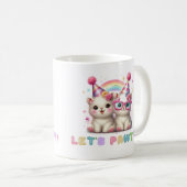 愛らしい白い赤ちゃん動物のコーヒーマグ コーヒーマグカップ (正面右)