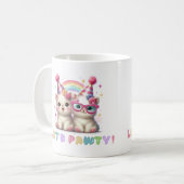 愛らしい白い赤ちゃん動物のコーヒーマグ コーヒーマグカップ (正面左)