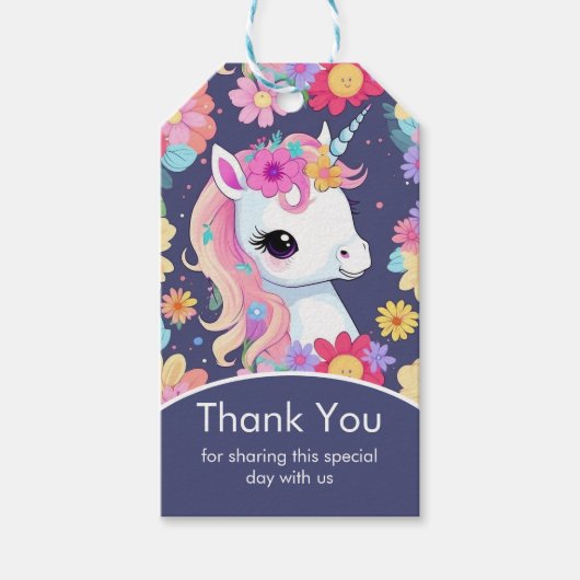 愛らしい白ベビーの一角花 ギフトタグ (正面)