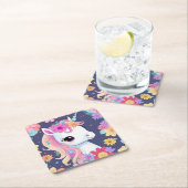 愛らしい白ベビーの一角花 スクエアペーパーコースター (インサイチュ)