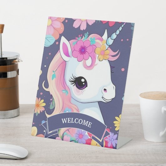 愛らしい白ベビーの一角花 台座サイン (インサイチュ)