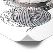 愛らしい白髪の子猫ポスター ポスター (角)