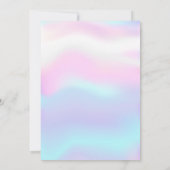 愛らしい白鳥の花ホログラフィック赤ちゃんシャワー 招待状 (裏面)