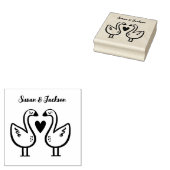 愛らしい白鳥カップル ラバースタンプ (押印)