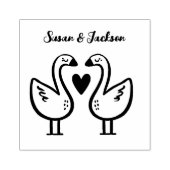 愛らしい白鳥カップル ラバースタンプ (インプリント)