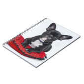 愛らしい白黒のブルドッグの子犬の写真 ノートブック (左側)