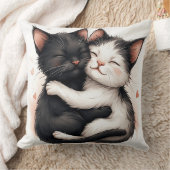 愛らしい白黒の子猫 クッション (ブランケット)