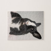 愛らしい白黒バニーウサギ ジグソーパズル (横)