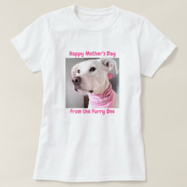 愛らしい目をした可愛い白い子犬の写真 Tシャツ
