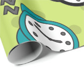 愛らしい目覚まし時計の緑の赤の青のラッピング紙 ラッピングペーパー (ロールコーナー)