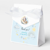 愛らしい眠いテディベア月の赤ちゃんシャワー フェイバーボックス (正面サイド)