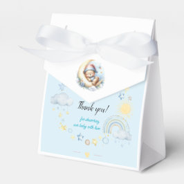 愛らしい眠いテディベア月の赤ちゃんシャワー フェイバーボックス