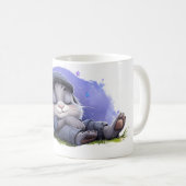 愛らしい眠いバニーマグ コーヒーマグカップ (正面右)