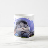 愛らしい眠いバニーマグ コーヒーマグカップ (中央)