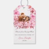 愛らしい眠るテディベアプラッシュありがとう ギフトタグ (正面)