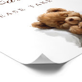 愛らしい眠るテディベア赤ちゃんシャワーの好意Si ポスター (角)