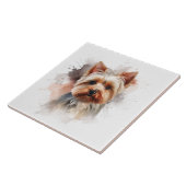 愛らしい短い髪のヨークシャーテリアウォーターの色 タイル (側面)