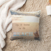 愛らしい砂、海、シーシェル、ビーチ クッション (ブランケット)