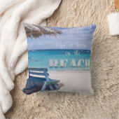 愛らしい砂、海、ビーチ椅子 クッション (ブランケット)