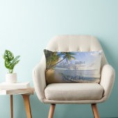 愛らしい砂、海、空、ビーチ、ヤシ ランバークッション (椅子)