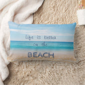 愛らしい砂、海、空、ビーチ ランバークッション (ブランケット)