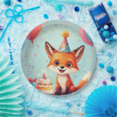 愛らしい祝キツネの陽気な誕生日 ペーパープレート (パーティー)