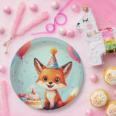 愛らしい祝キツネの陽気な誕生日 ペーパープレート (パーティー)