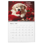愛らしい祝犬の休日の喜び年20XX カレンダー (2月 2027)