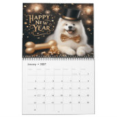 愛らしい祝犬の休日の喜び年20XX カレンダー (1月 2027)