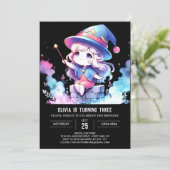愛らしい神秘の魔法使いの誕生日 招待状 (スタンド正面)