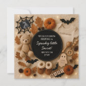 愛らしい秋の妊娠発表 招待状 (正面)