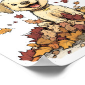 愛らしい秋の子犬遊の ポスター (角)