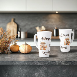 愛らしい秋の高原牛 カフェラテマグ