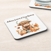 愛らしい秋の高原牛 コースター (左側)