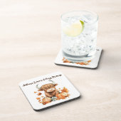 愛らしい秋の高原牛 コースター (右側)