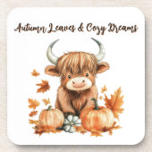 愛らしい秋の高原牛 コースター (正面)